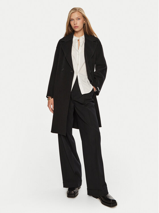 Marella Płaszcz wełniany Marna 2423016011 Czarny Regular Fit