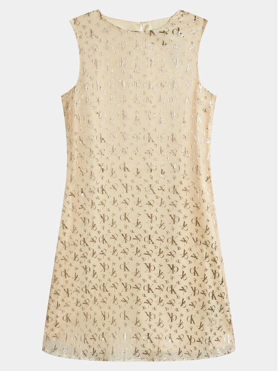 Calvin Klein Jeans Sukienka elegancka IG0IG02356 Beżowy Regular Fit