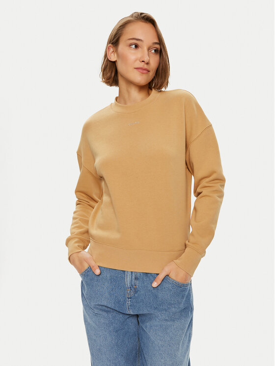 Calvin Klein Bluza Nano Logo K20K207213 Beżowy Relaxed Fit