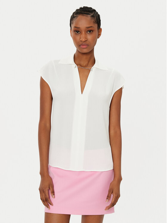 Patrizia Pepe Bluzka 8C0775/A8I1-W146 Biały Regular Fit