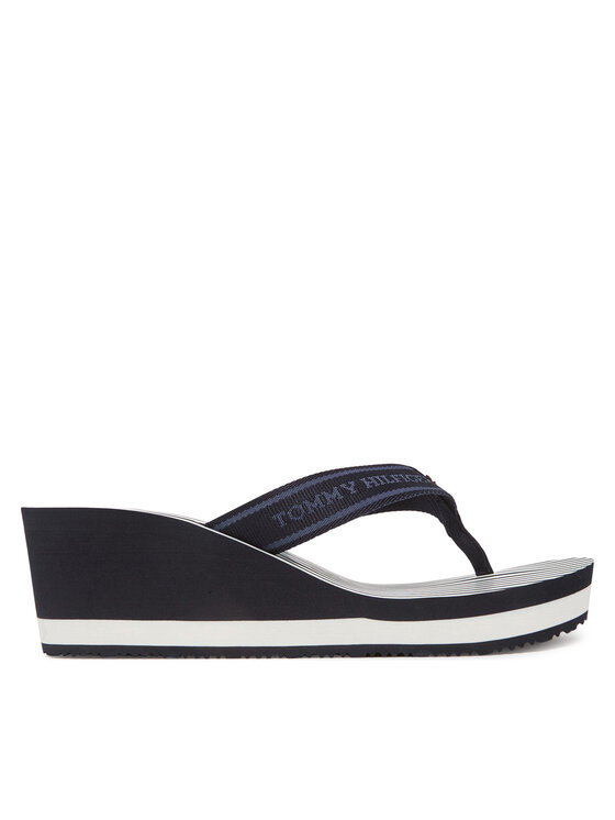 Tommy Hilfiger Japonki Th Stripes Wedge Beach Sandal FW0FW08521 Niebieski