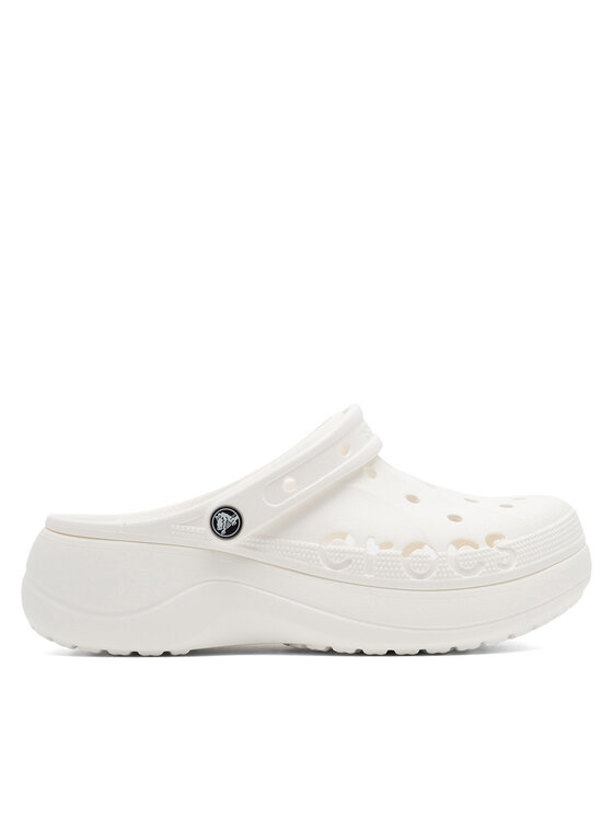 Crocs Klapki BAYA PLATFORM CLOG 208186-100 Écru