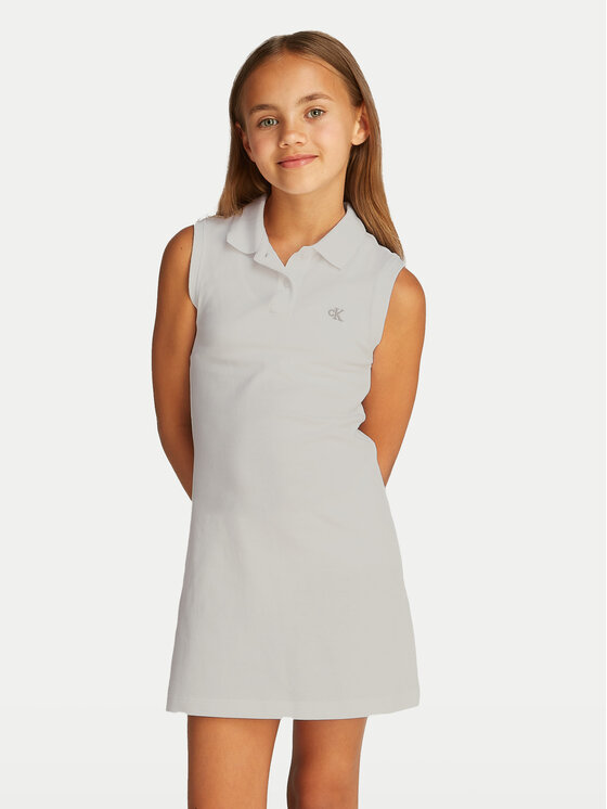 Calvin Klein Jeans Sukienka codzienna IG0IG02914 Biały Regular Fit