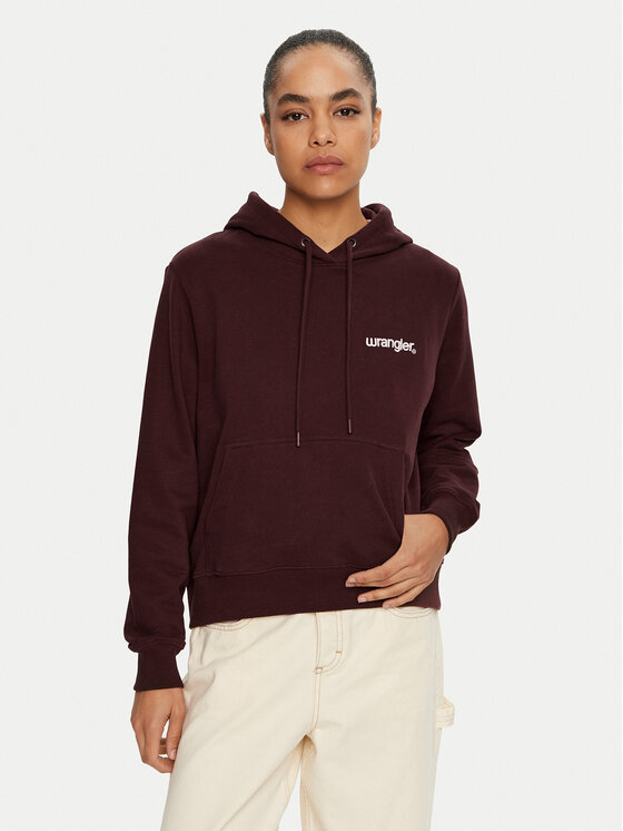 Wrangler Bluza 112356460 Bordowy Regular Fit