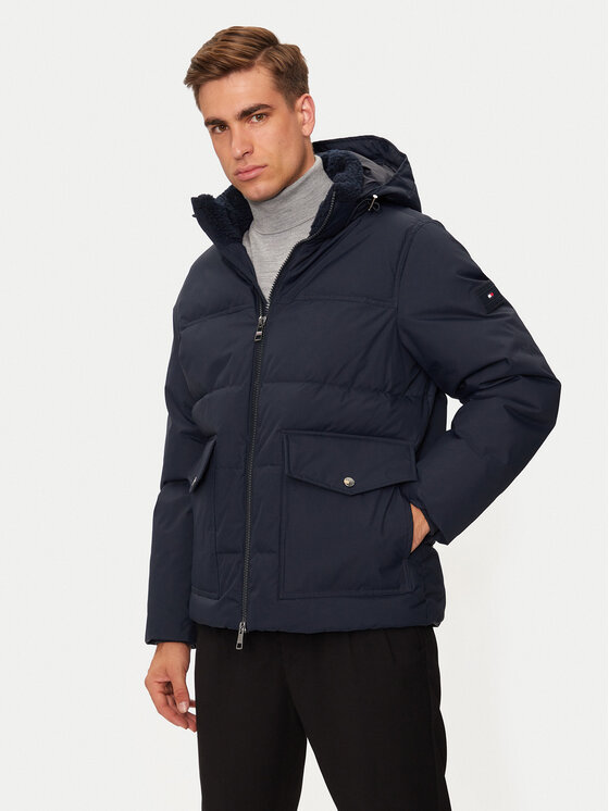 Tommy Hilfiger Kurtka zimowa Rockie MW0MW37125 Granatowy Regular Fit
