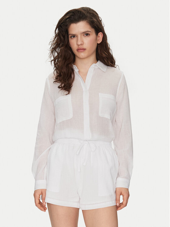 Seafolly Koszula Breeze 55428-TO Biały Regular Fit