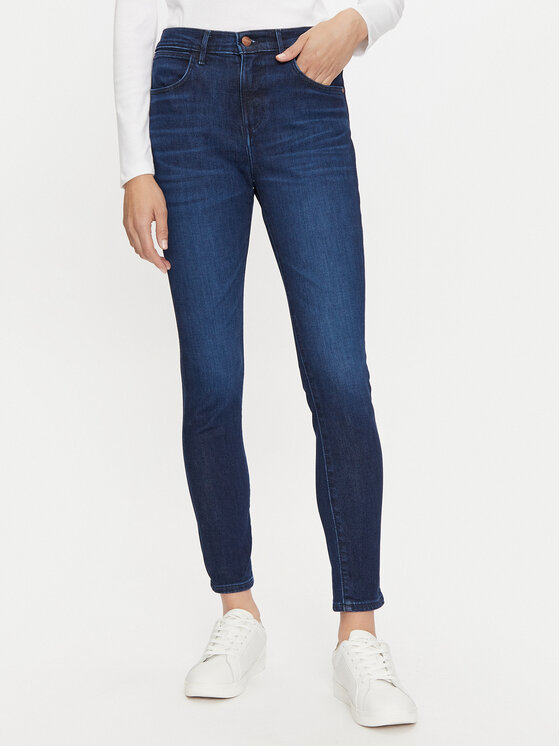 Wrangler Jeansy 112358235 Granatowy Skinny Fit