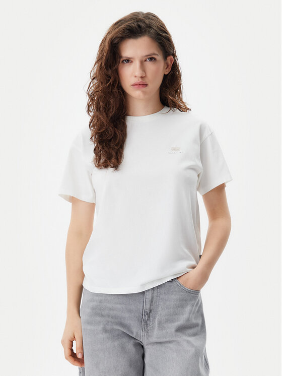 Napapijri T-Shirt S-Nina NP0A4H87 Biały Regular Fit