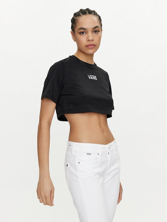 Vans T-Shirt Flying V Crew Crop Ii VN000GFF Czarny Regular Fit
