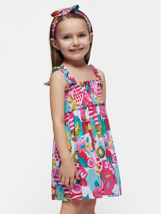 Mayoral Sukienka letnia 3947 Kolorowy Regular Fit