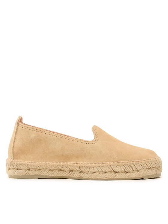 Manebi Espadryle Suede Flat Espadrilles Beżowy