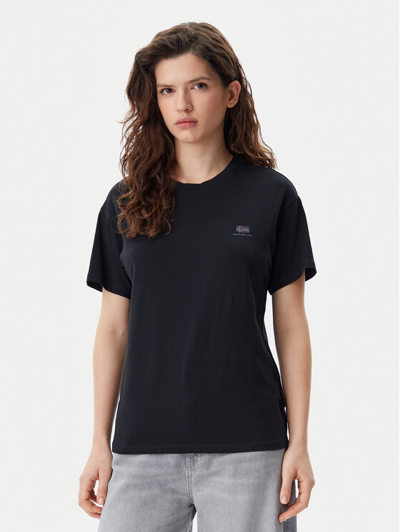Napapijri T-Shirt S-Nina NP0A4H87 Czarny Regular Fit