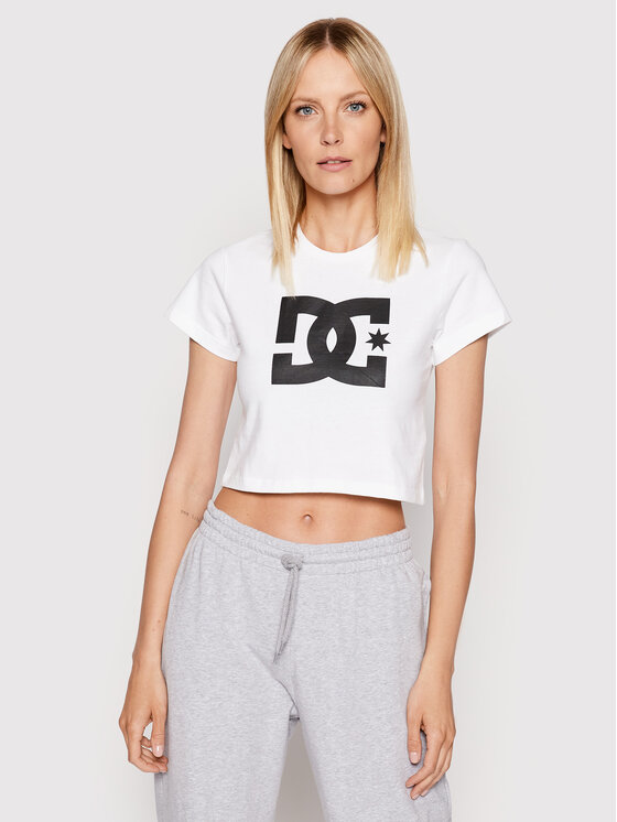 DC T-Shirt Star ADJZT03035 Biały Regular Fit
