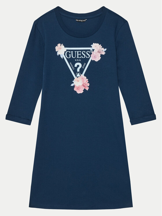 Guess Sukienka codzienna J3YK13 KA6W4 Błękitny Regular Fit