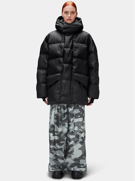 Rains Kurtka zimowa 15050 Czarny Regular Fit
