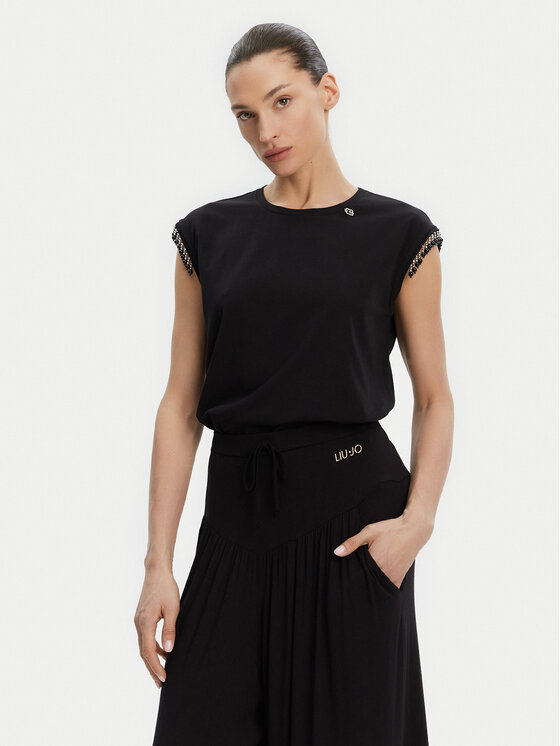 Liu Jo Bluzka WA5158 J5003 Czarny Regular Fit