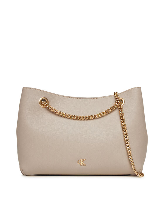 Calvin Klein Torebka Minimal Monogram Shoulde LV04F3205G Beżowy