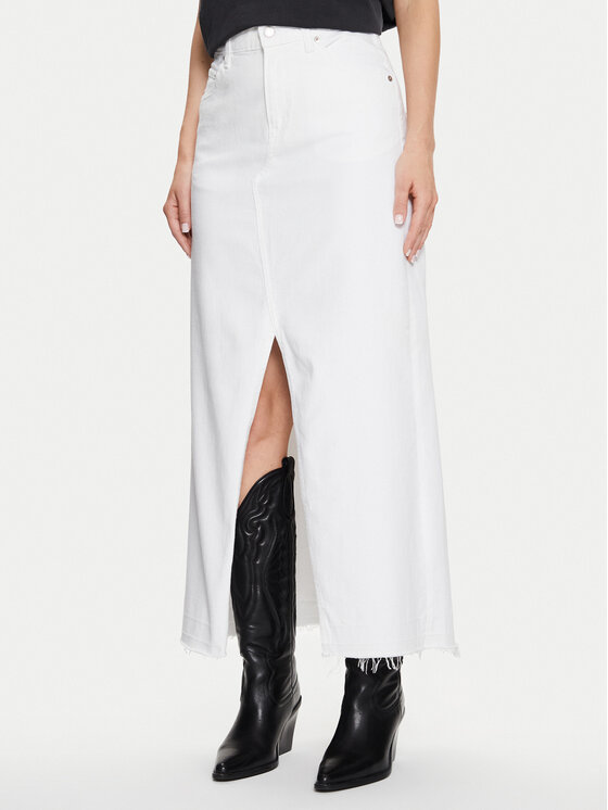 Gap Spódnica jeansowa 870045-00 Biały Regular Fit