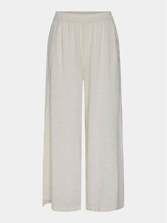 Pieces Spodnie materiałowe Agnes 17148062 Écru Regular Fit