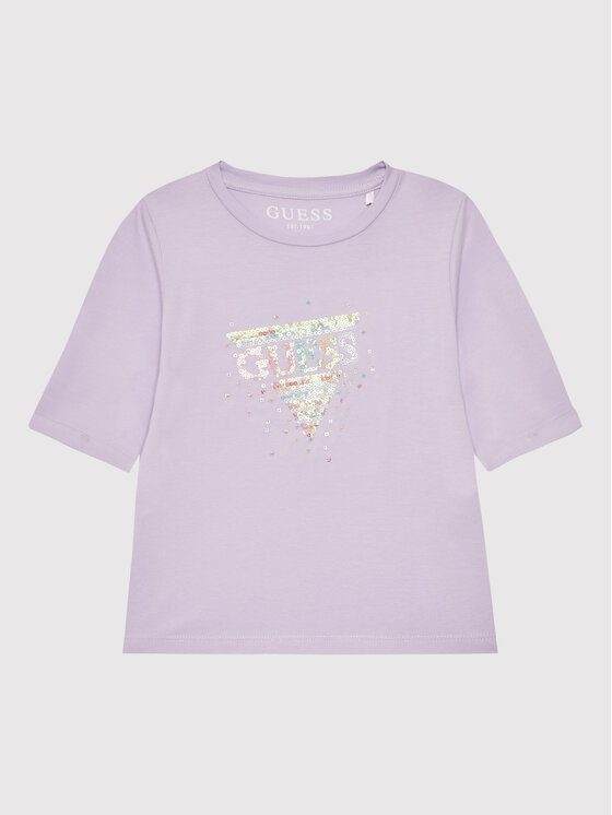 Guess Bluzka K2YI17 KAPO0 Fioletowy Regular Fit