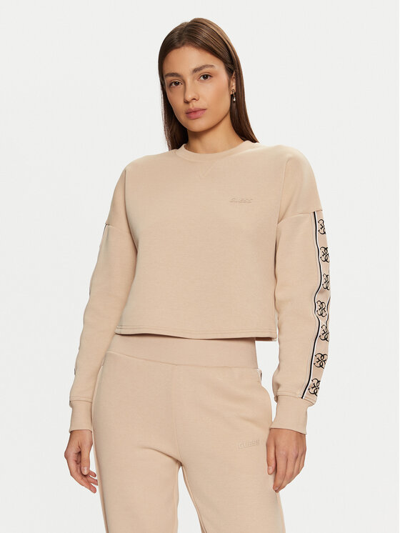 Guess Bluza V3BQ16 KB3P2 Beżowy Regular Fit