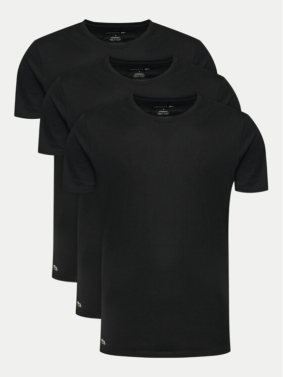 Lacoste Komplet 3 t-shirtów TH9010 Czarny Regular Fit