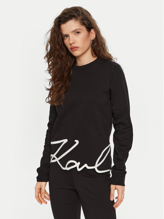 KARL LAGERFELD Bluza A1W20010 Czarny Regular Fit