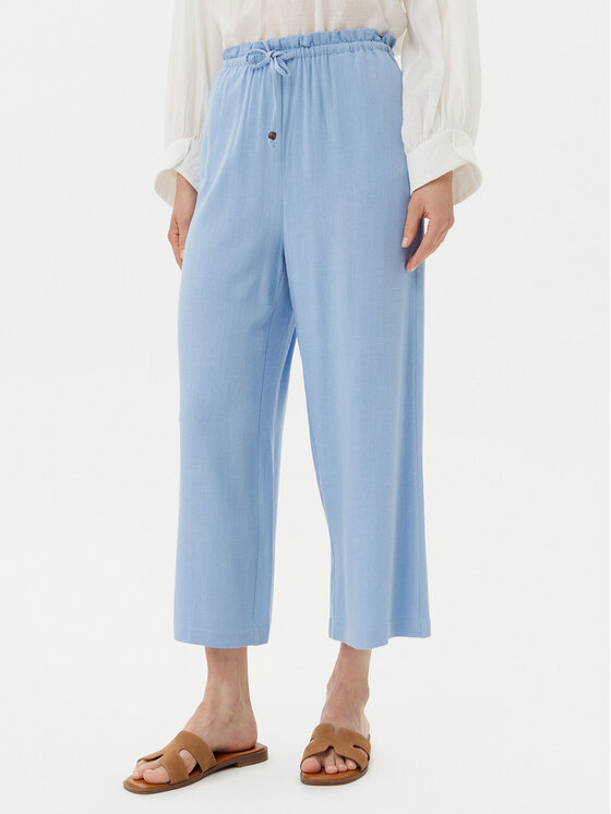 ONLY Spodnie materiałowe Solvi 15338672 Niebieski Cropped Fit