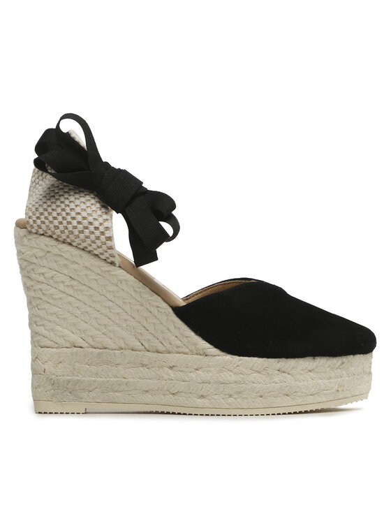 Manebi Espadryle Heart-Shaped Wedge Espadrilles K 1.0 WH Czarny