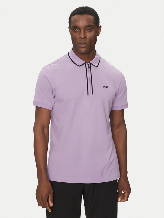 BOSS Polo Philix Tape 50537489 Różowy Regular Fit