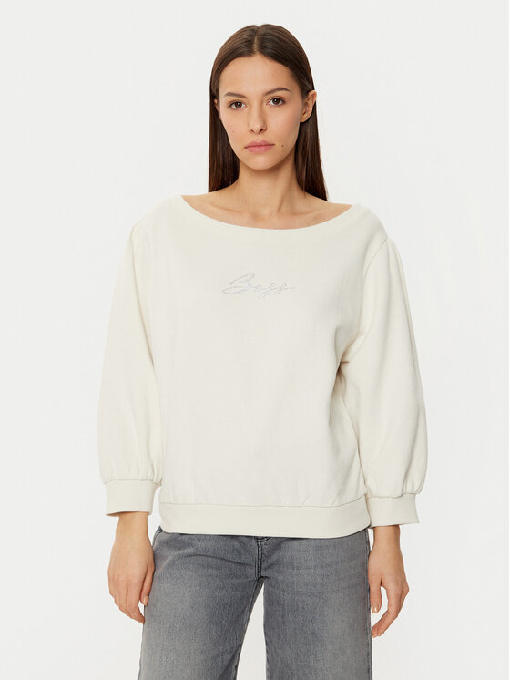 BOSS Bluza 50538987 Biały Relaxed Fit