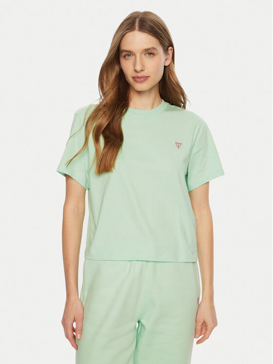 Guess Jeans T-Shirt W4YI05 K8HM0 Zielony Regular Fit