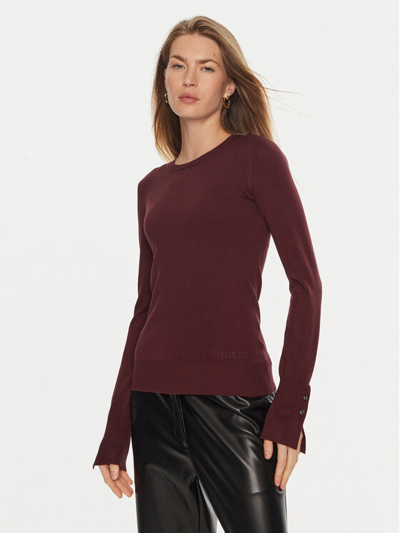 Guess Sweter Elinor W2YR30 Z2V62 Bordowy Regular Fit