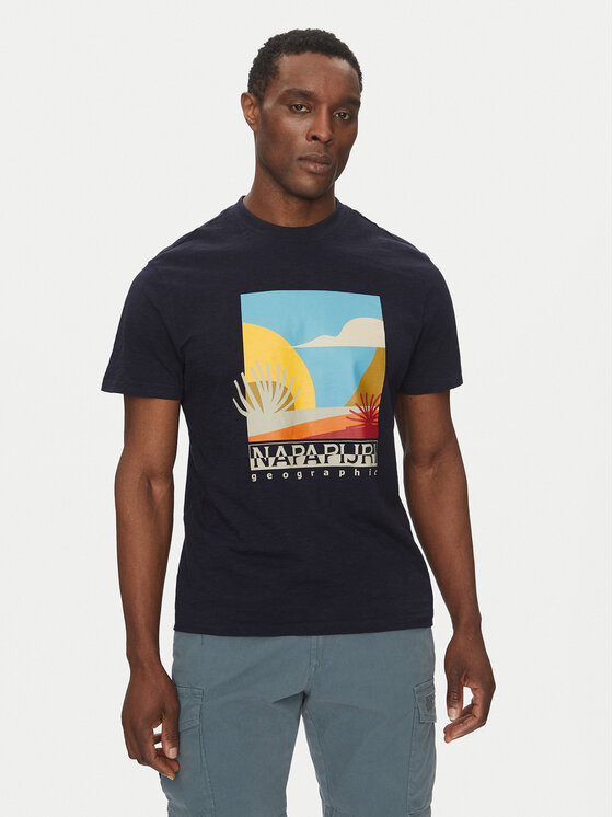 Napapijri T-Shirt S-Arbia NP0A4IE3 Granatowy Regular Fit