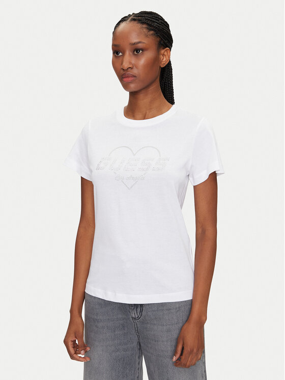 Guess T-Shirt V5GI10 K9RM1 Biały Regular Fit