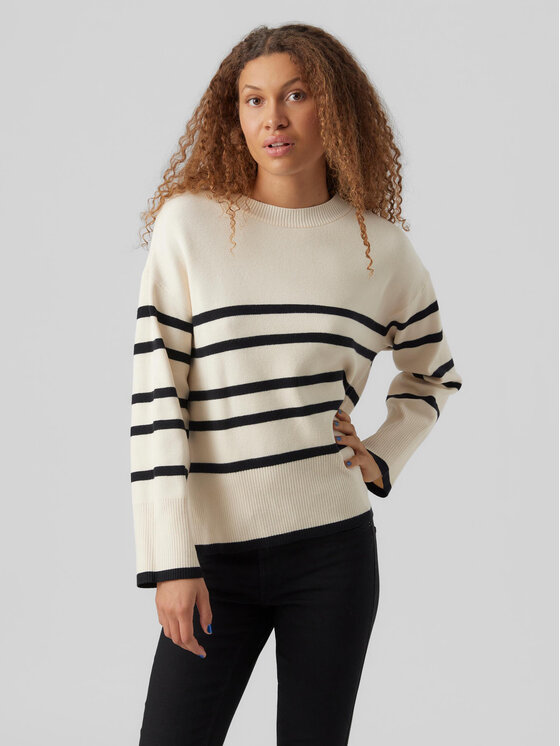 Vero Moda Sweter 10278319 Beżowy Regular Fit