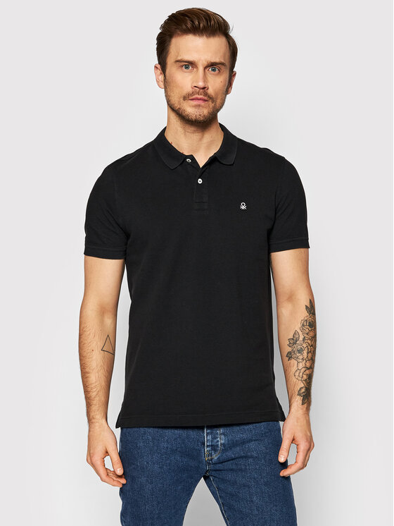 United Colors Of Benetton Polo 3089J3179 Czarny Regular Fit