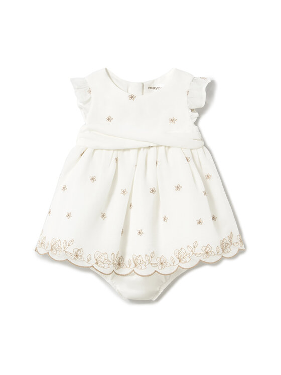 Mayoral Sukienka elegancka 1856 Biały Regular Fit