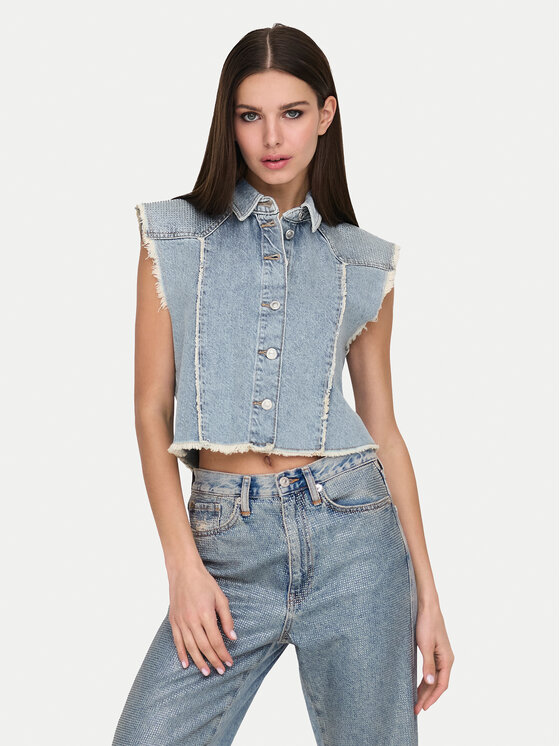 ONLY Kamizelka Hollywood 15341021 Niebieski Regular Fit