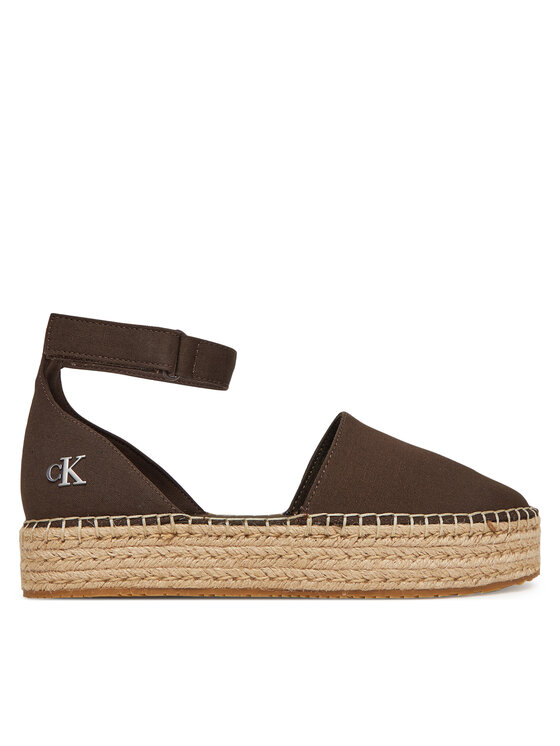 Calvin Klein Jeans Espadryle Flatform Espadrille Sling Mg YW0YW01735 Brązowy