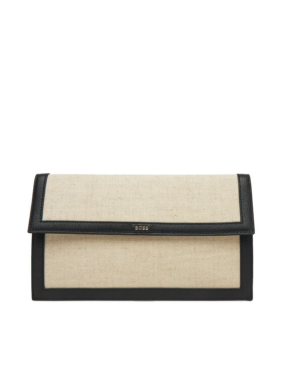BOSS Duży Portfel Damski Alyce Flat Pouch CV 50542077 Beżowy
