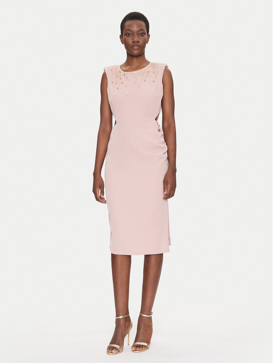 Fracomina Sukienka koktajlowa FQ25SD2004W47601 Różowy Slim Fit