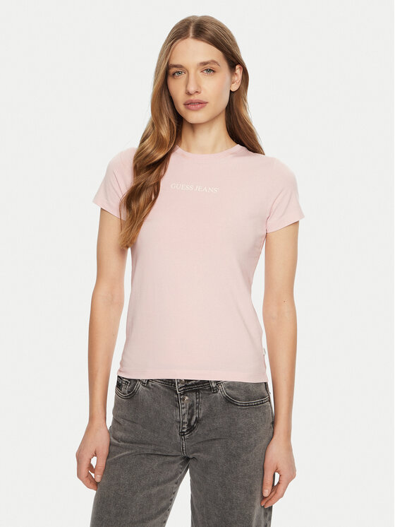 Guess Jeans T-Shirt W4YI01 J1314 Różowy Regular Fit