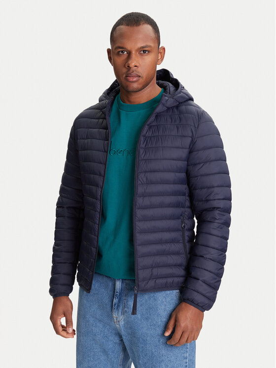 United Colors Of Benetton Kurtka przejściowa 2TWDUN06I Granatowy Regular Fit