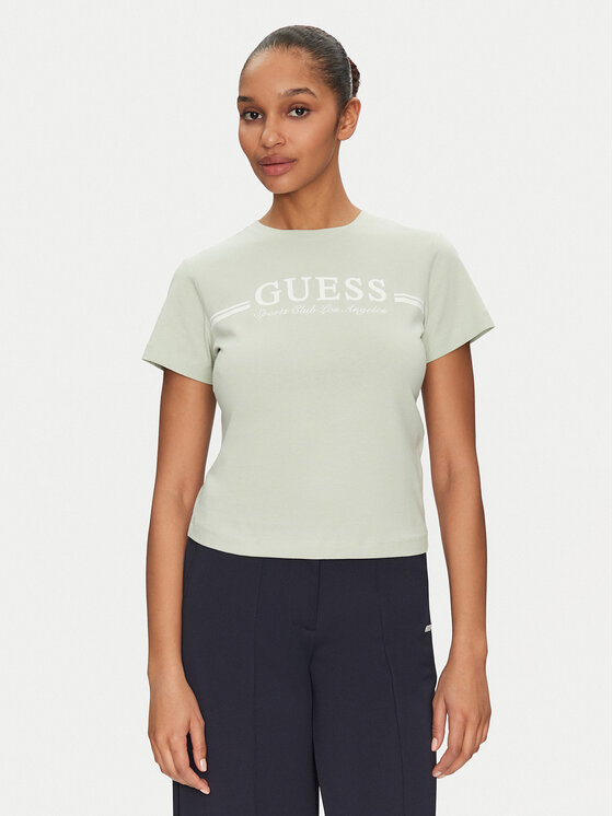 Guess T-Shirt V5GI03 I3Z14 Zielony Regular Fit