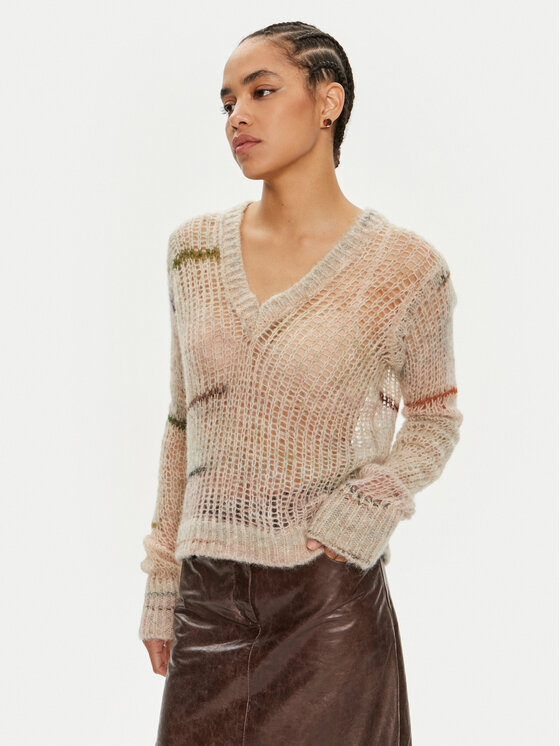 Patrizia Pepe Sweter 8K0228 K178-YA23 Beżowy Regular Fit