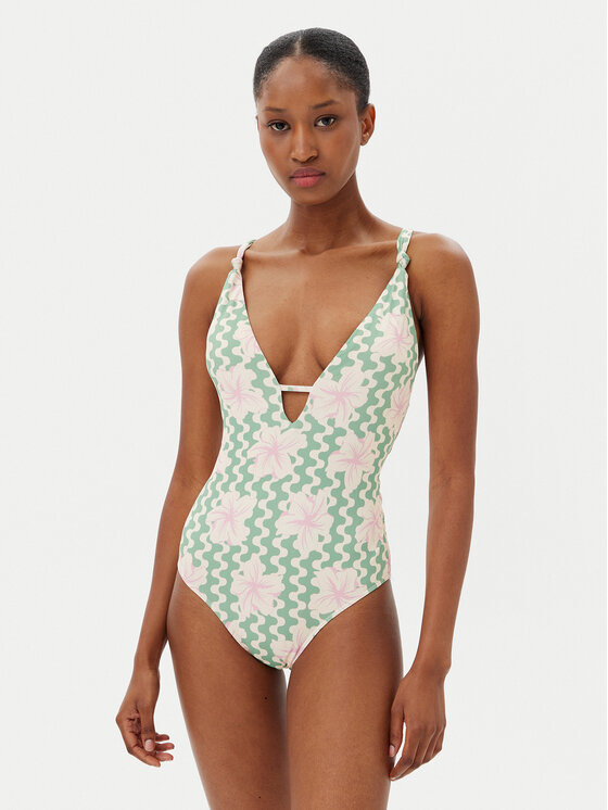 Roxy Strój kąpielowy Hibiscus Daze ERJX103713 Beżowy