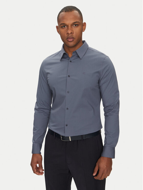 Calvin Klein Koszula LV04LB145G Niebieski Slim Fit