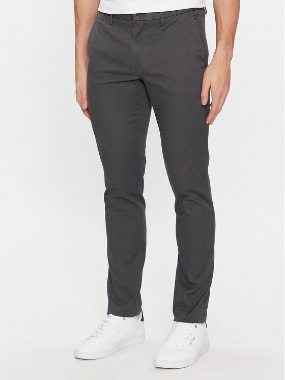 Tommy Hilfiger Chinosy Core Bleecker MW0MW28883 Szary Slim Fit