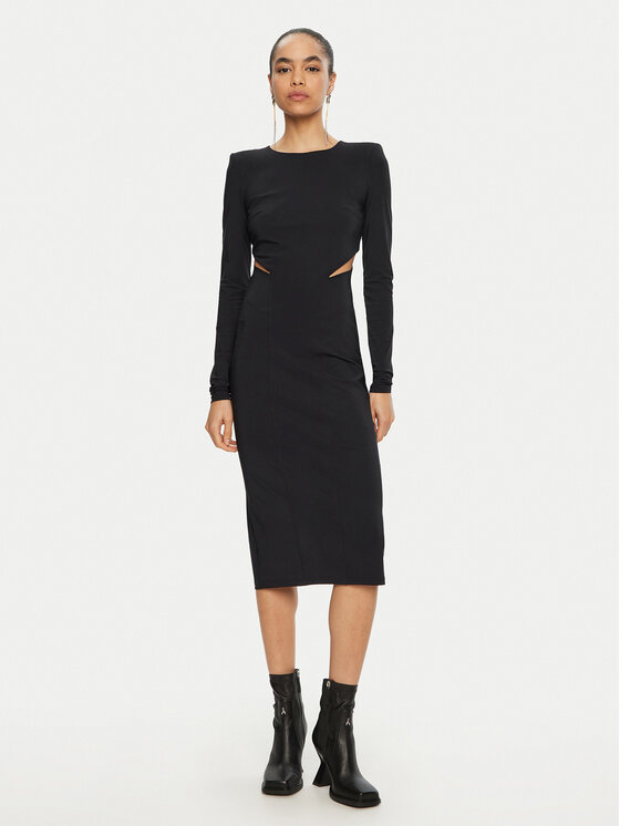 Patrizia Pepe Sukienka koktajlowa 8A1454/JZ26-K103 Czarny Slim Fit